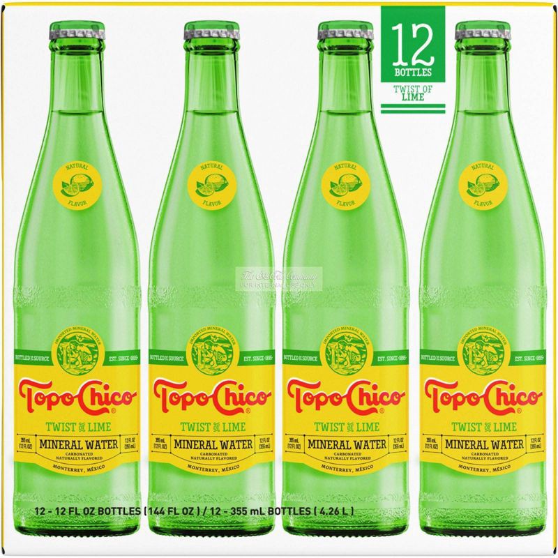 slide 1 of 4, Topo Chico Twist of Lime Mineral Water - 12pk/12 fl oz Bottle, 12 ct; 12 fl oz