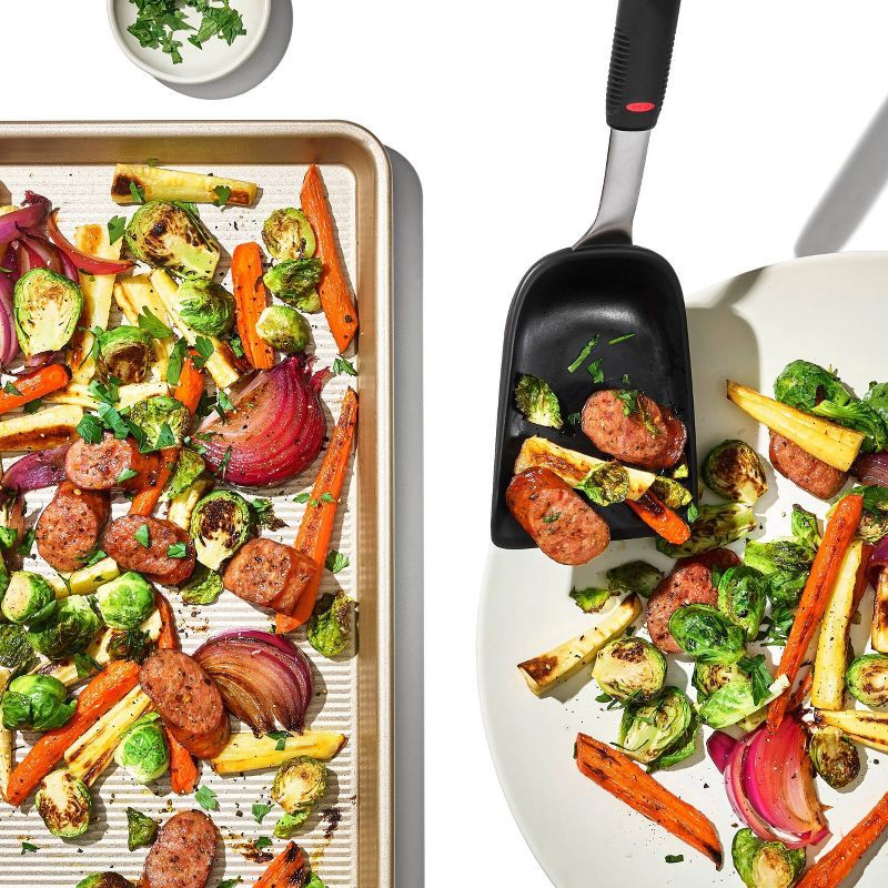 slide 5 of 8, OXO Nylon Sheet Pan Scoop Black, 1 ct