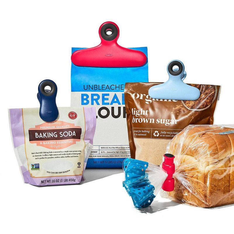 slide 2 of 21, OXO 7pc Plastic Bag Clips Set, 7 ct