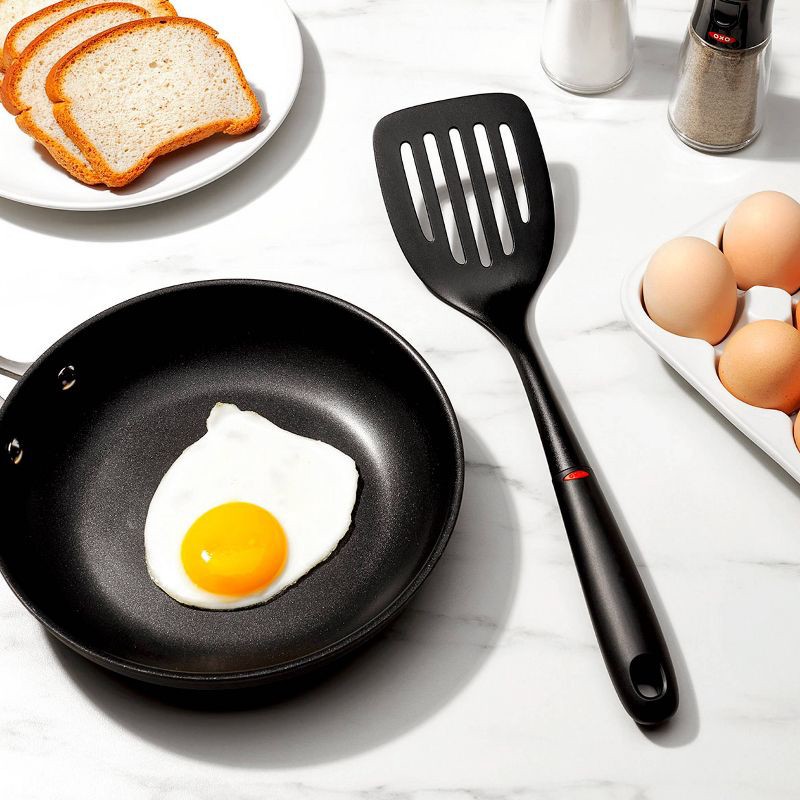 slide 2 of 6, OXO 3pc Nylon Utensil Set Black: Kitchen Utensils with Soft-Grip Handle, Includes Pasta Spoon & Slotted Turner, 3 ct