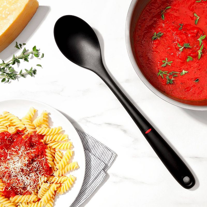 slide 3 of 6, OXO 3pc Nylon Utensil Set Black: Kitchen Utensils with Soft-Grip Handle, Includes Pasta Spoon & Slotted Turner, 3 ct