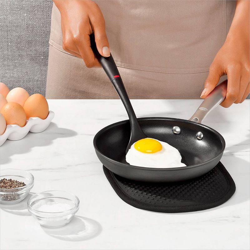 slide 5 of 6, OXO 3pc Nylon Utensil Set Black: Kitchen Utensils with Soft-Grip Handle, Includes Pasta Spoon & Slotted Turner, 3 ct