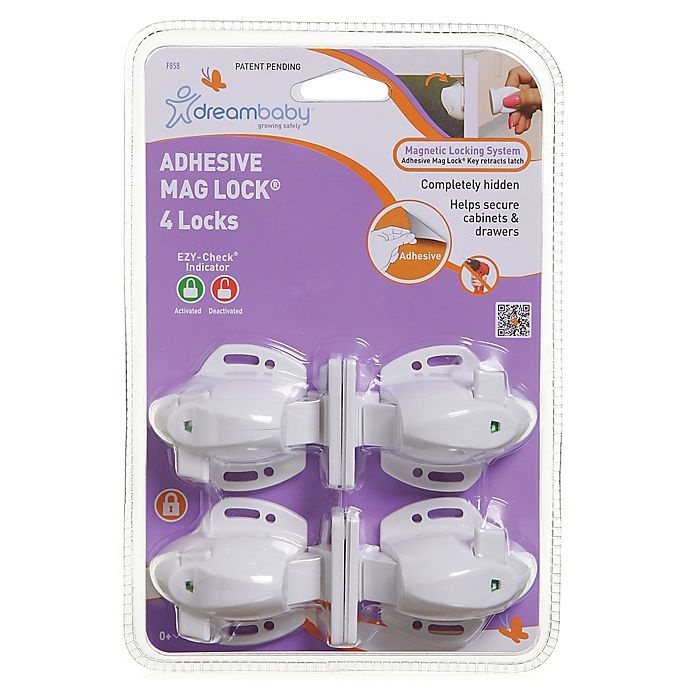 slide 4 of 5, Dreambaby Adhesive Magnetic Lock, 4 ct