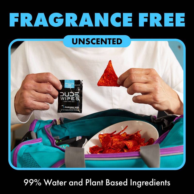 slide 6 of 8, Dude Wipes Fragrance Free On-The-Go Flushable Personal Wipes - 30ct, 30 ct