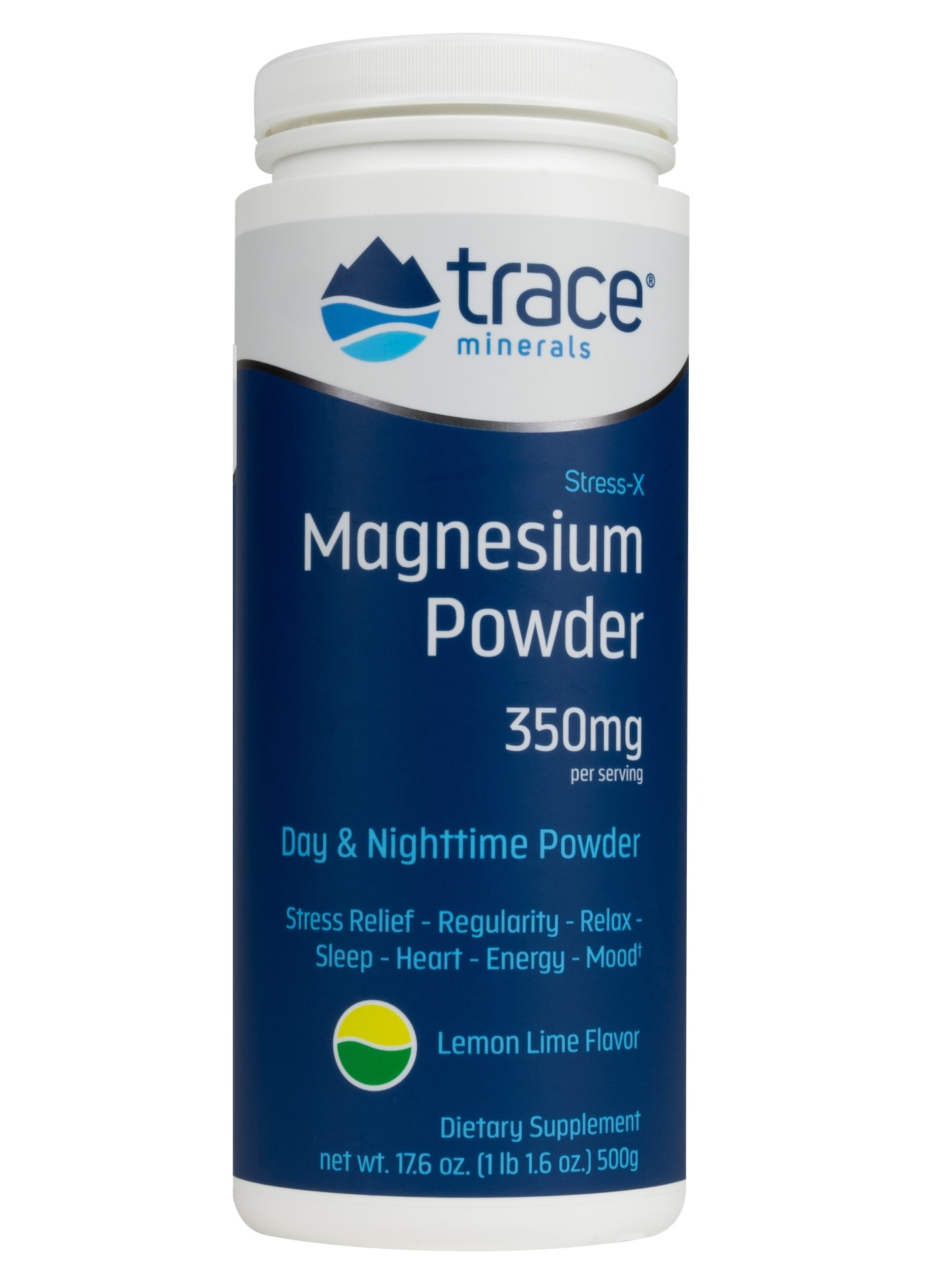 slide 1 of 1, Trace Mineral Research Trace Minerals Stress-X Magnesium Powder, Lemon Lime Flavor, 17.6 oz