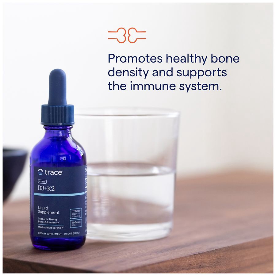 slide 5 of 5, Trace D3+K2 Liquid Supplement 2 fl oz, 2 fl oz