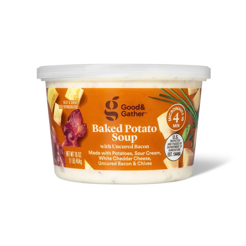 slide 1 of 3, Baked Potato Soup with Uncured Bacon - 16oz - Good & Gather™, 16 oz