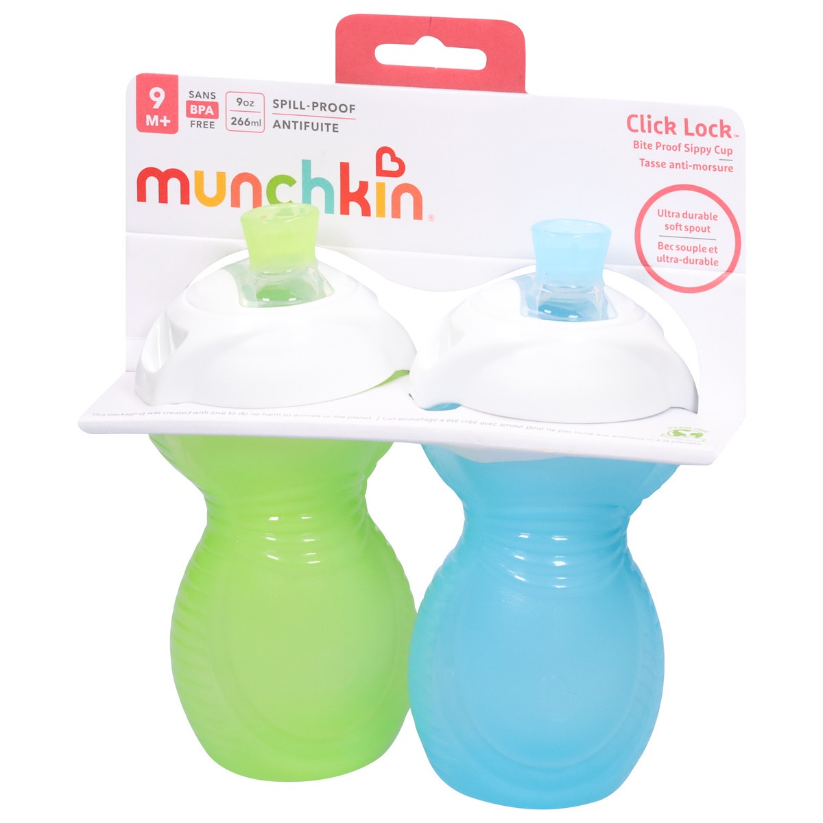 slide 4 of 9, Munchkin Click Lock 9 Ounce Bite Proof Sippy Cups 2 ea, 2 ct