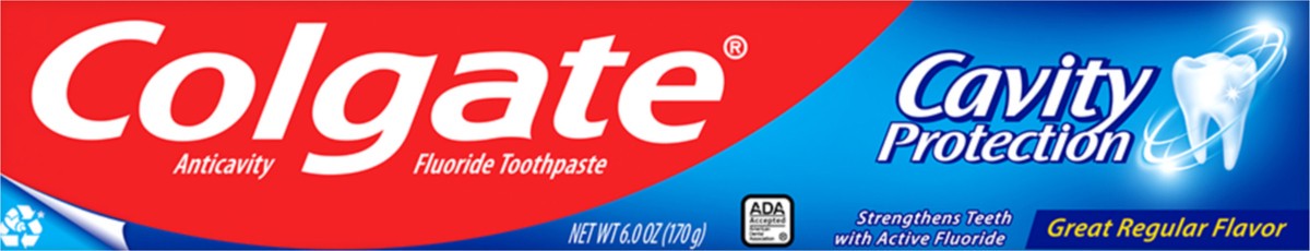 slide 4 of 7, Colgate Cavity Protection Toothpaste with Fluoride, Great Regular Flavor - 6.0 Ounce, 6 oz