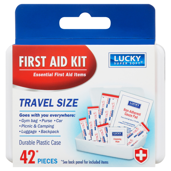 slide 1 of 1, Lucky First Aid Kit Travel, 42 ct
