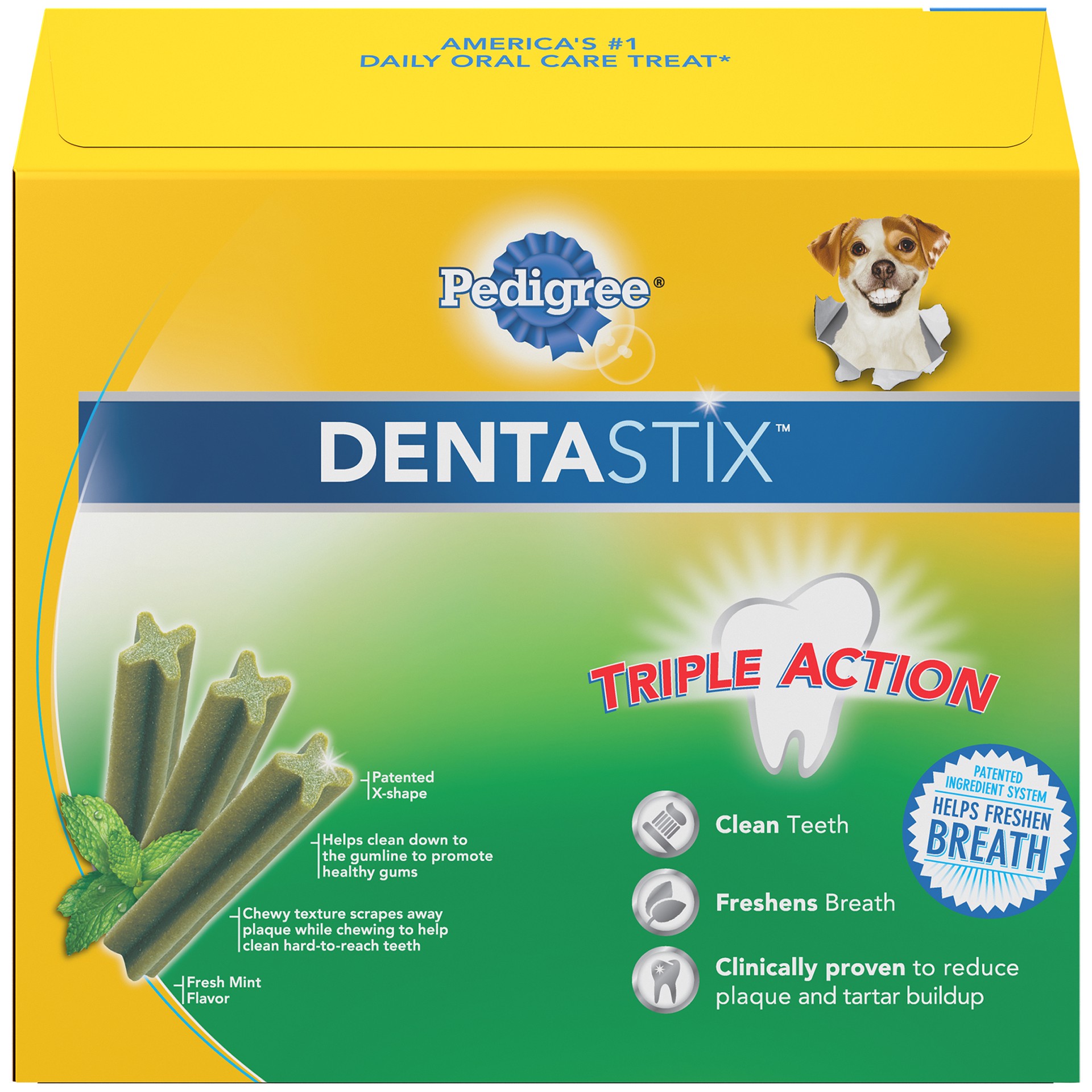 slide 2 of 5, Pedigree DENTASTIX Fresh Adult Dental Peppermint Flavor Dog Treats - 102ct, 24.6 oz