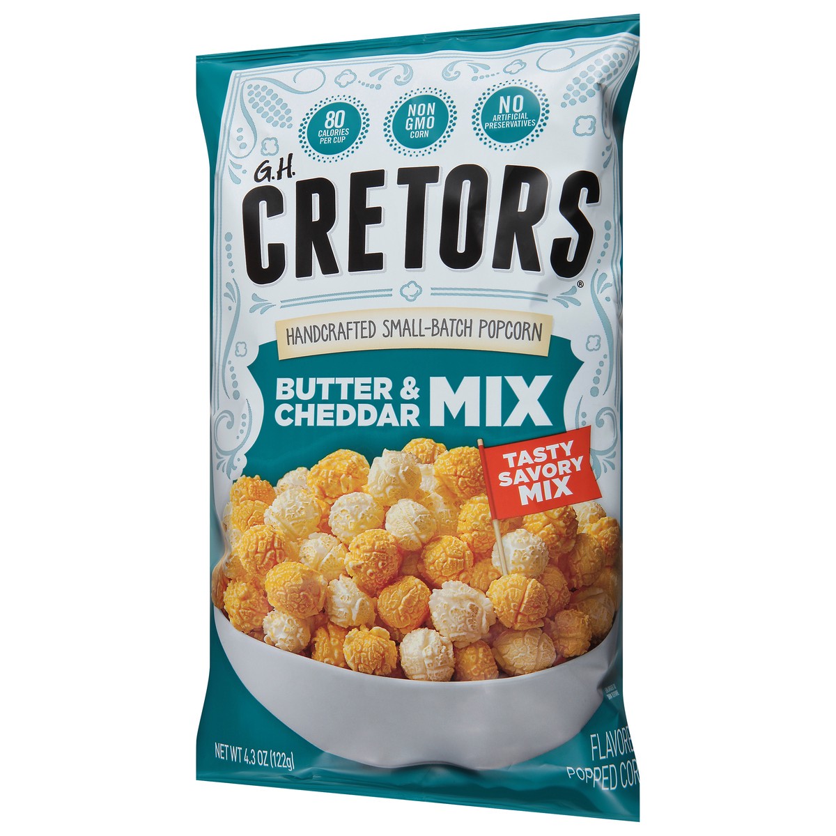 slide 3 of 9, Cretors Butter & Cheddar Mix Popcorn 4.3 oz, 4.3 oz