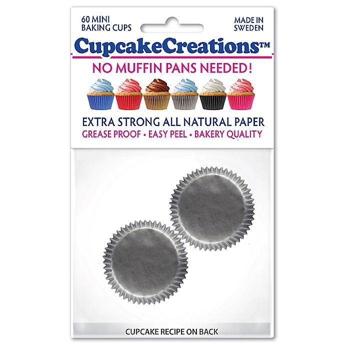 slide 2 of 4, Cupcake Creations Mini Baking Cups - Silver, 60 ct