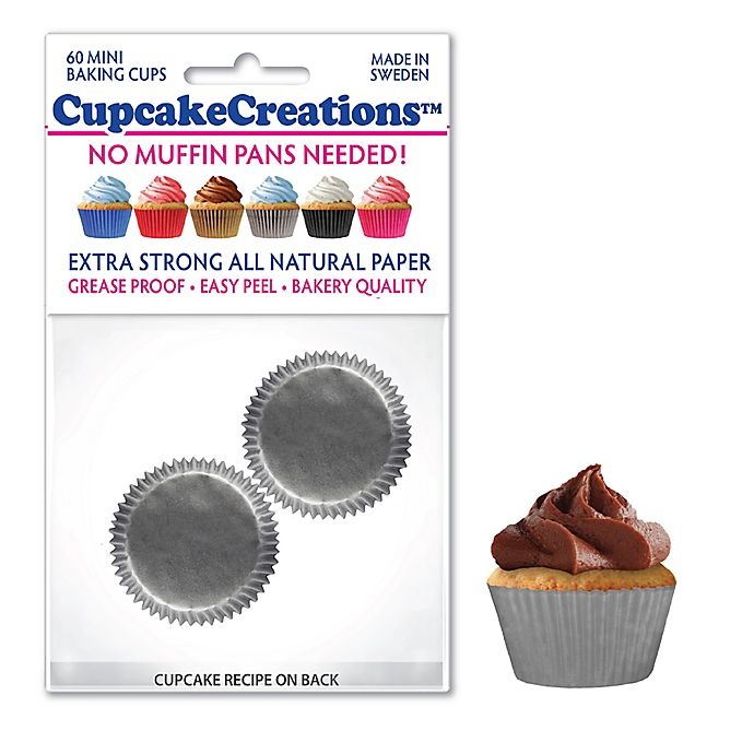 slide 3 of 4, Cupcake Creations Mini Baking Cups - Silver, 60 ct