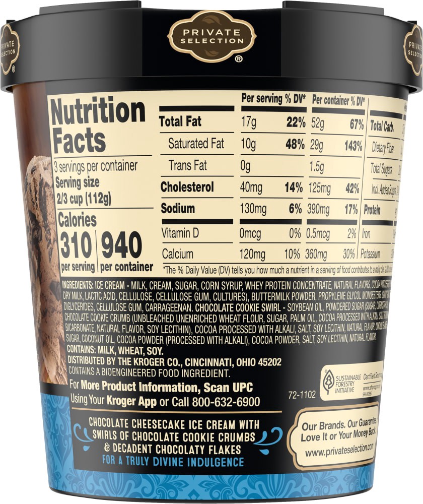 slide 3 of 3, Private Selection Chocolate Cheesecake Ice Cream, 16 fl oz