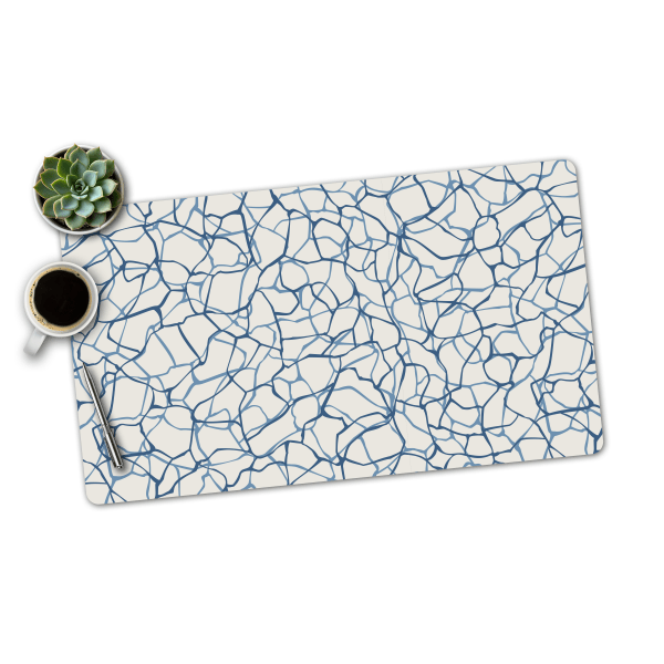 slide 2 of 4, Realspace™ Modern Desk Pad, 14-3/4"" x 26, 30% Recycled, Blue Abstract, 1 ct