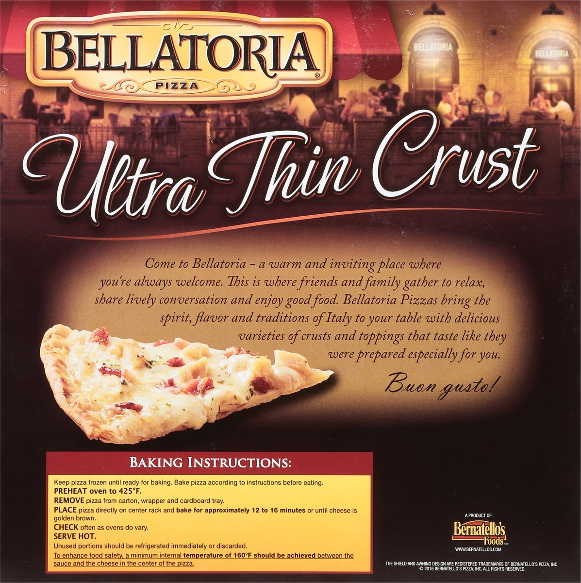 slide 7 of 9, Bellatoria Ultra Thin Crust Chicken Carbonara Pizza 15.88 oz, 15.88 oz