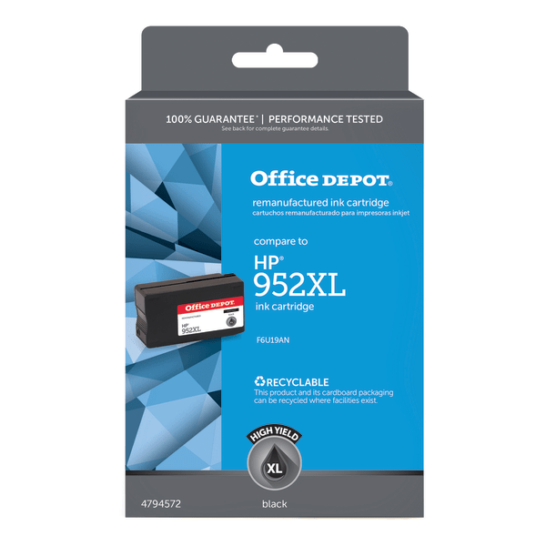 slide 1 of 1, Office Depot Brand Od952Xlbnv3 (Hp 952Xl) High-Yield Remanufactured Black Ink Cartridge, 1 ct