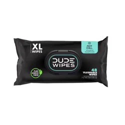 Dude Wipes Mint Chill Flushable Personal Wipes - 48ct: Whole Body Use, Contains Aloe, Contains Vitamin E, Dye-Free