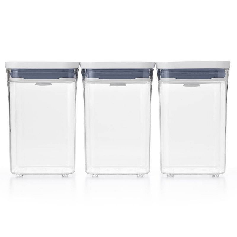 slide 2 of 5, OXO POP 3pc Food Storage Container Value Set White: Air Tight Seal, Dishwasher-Safe, 1.1 Qt Capacity, 3 ct, 1.1 qt