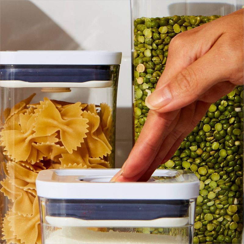 slide 4 of 5, OXO POP 3pc Food Storage Container Value Set White: Air Tight Seal, Dishwasher-Safe, 1.1 Qt Capacity, 3 ct, 1.1 qt