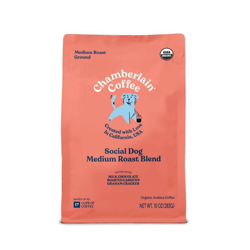 slide 1 of 10, Chamberlain Coffee Social Dog Blend Medium Roast Ground Coffee - 10oz, 10 oz