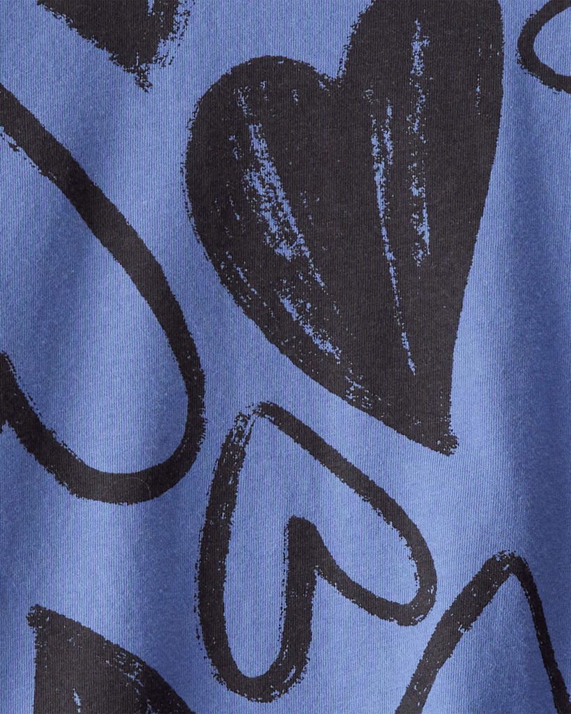 slide 2 of 2, Carter's Girls Heart Pocket Tee - Blue Multi XL, 1 ct