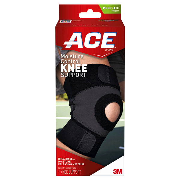 slide 1 of 1, ACE Brand Moisture Control Knee Support, Medium, MED