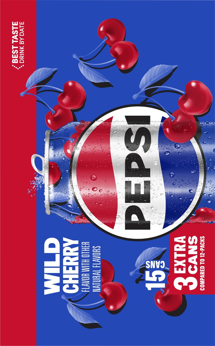 slide 6 of 6, Pepsi Soda Wild Cherry 12 Fl Oz 15 Count Cans, 15 ct