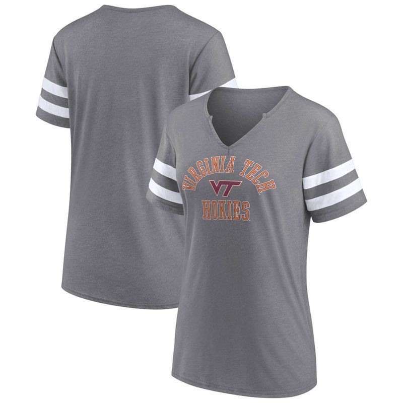slide 1 of 3, NCAA Virginia Tech Hokies Women's V Neck Notch T-Shirt - L: Lightweight Fabric, 1 ct