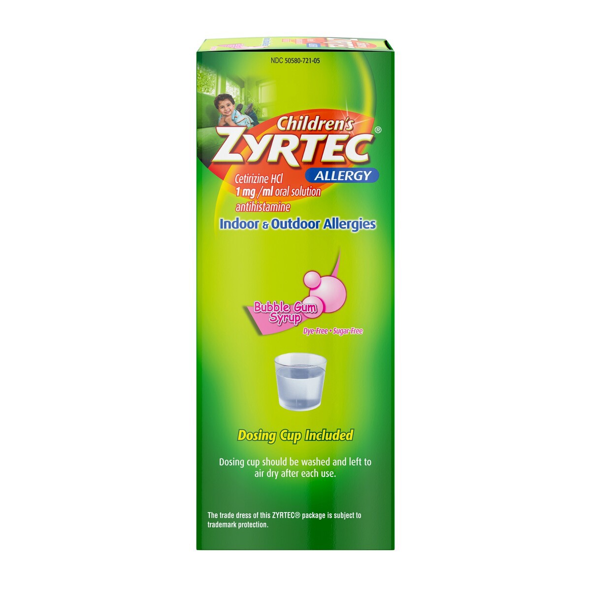 slide 4 of 6, Zyrtec Allergy Non Anti Itch, Liquid, Bubble Gum, 4 fl oz