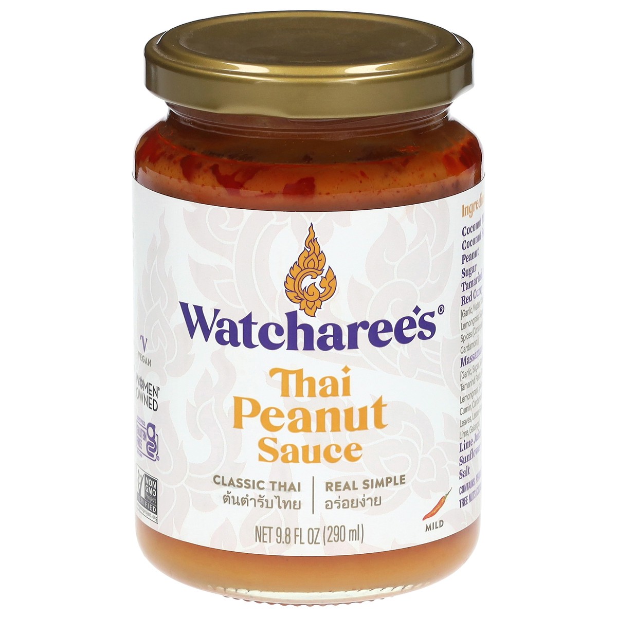 slide 1 of 9, Watcharee's Mild Thai Peanut Sauce 9.8 fl oz, 9.8 fl oz