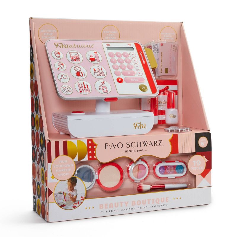slide 7 of 8, FAO Schwarz Beauty Boutique Pretend Makeup Shop Register - 19pc, 19 ct
