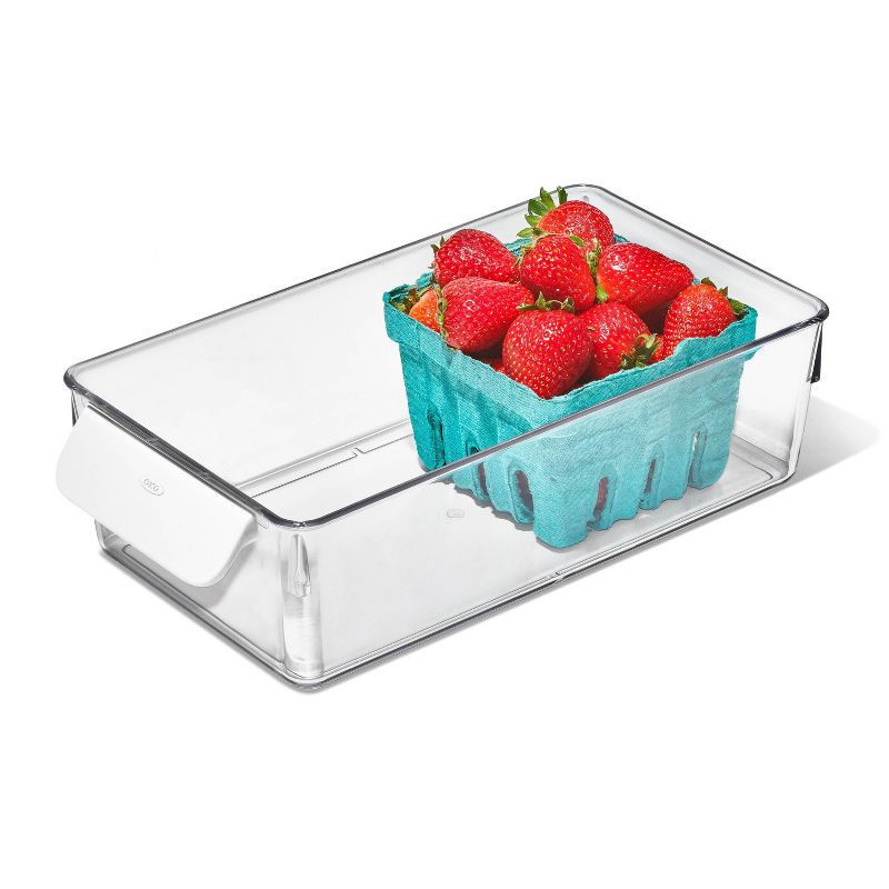 slide 3 of 6, OXO Plastic Mini Fridge Bin White, 1 ct