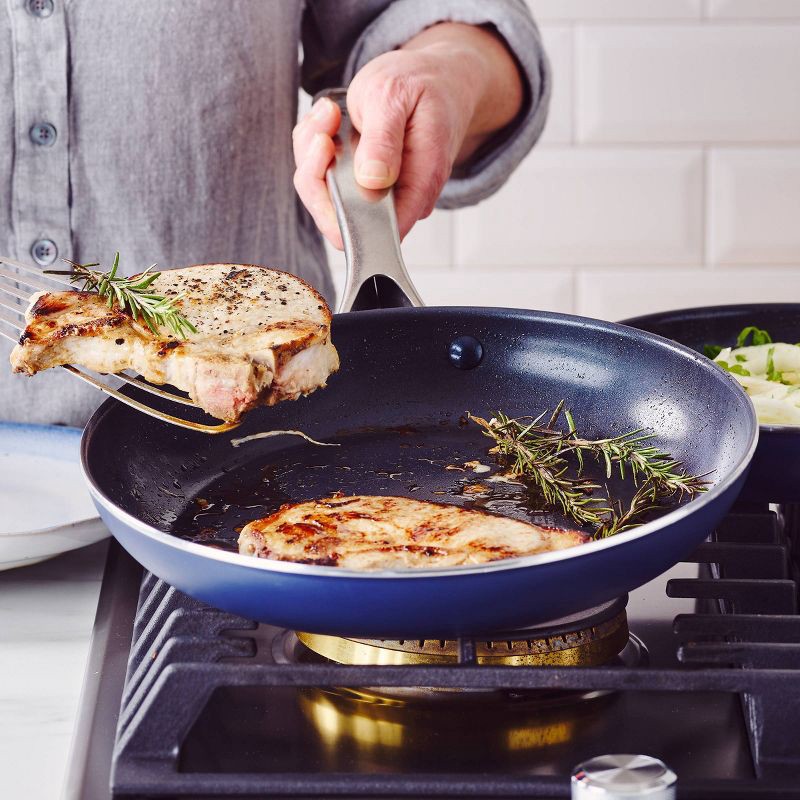 Blue Diamond Tri-Ply Stainless Steel Ceramic Nonstick 11-in. Wok Pan with Lid, 11