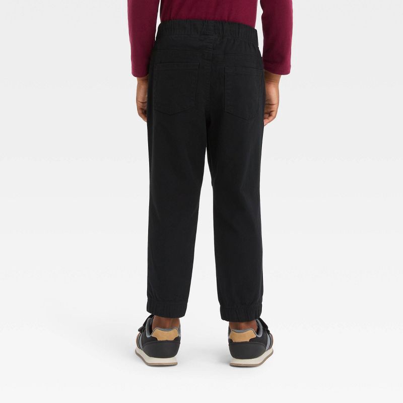slide 2 of 3, Toddler Boys' Woven Jogger Pants - Cat & Jack™ Black 2T: Cotton Spandex, Elastic Waist, Pockets, 1 ct