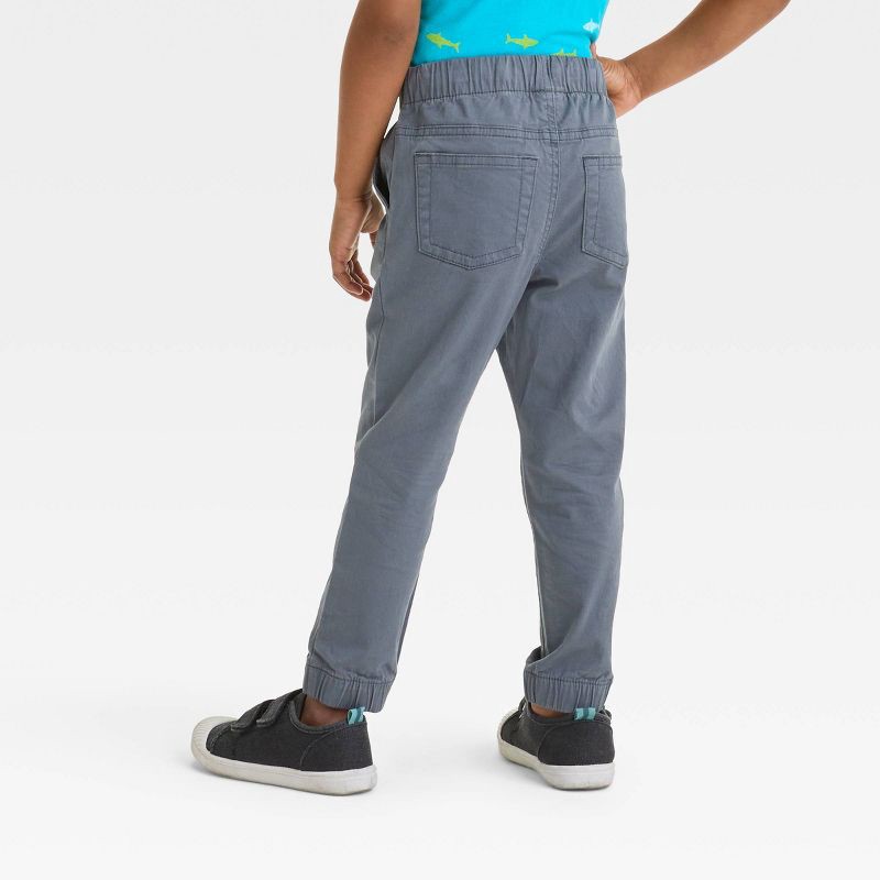 slide 2 of 3, Toddler Boys' Woven Jogger Pants - Cat & Jack™ Gray 5T: Cotton Spandex, Elastic Waist, Pockets, 1 ct