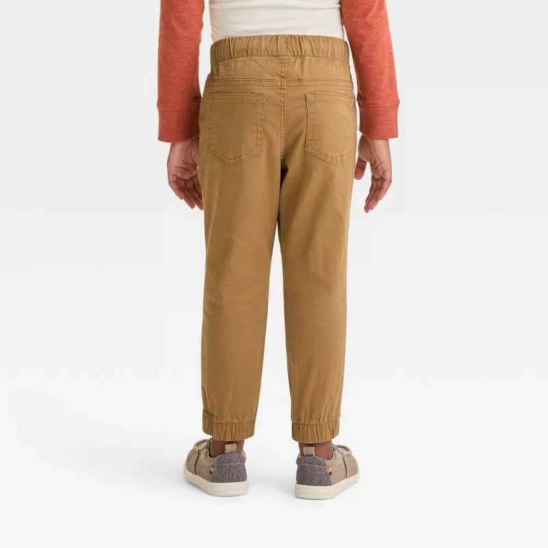 slide 2 of 3, Toddler Boys' Woven Jogger Pants - Cat & Jack™ Dapper Brown 5T: Cotton Spandex, Elastic Waistband, 1 ct