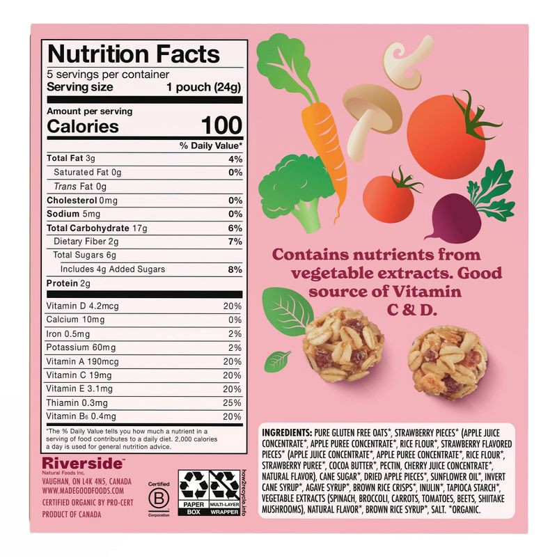 slide 2 of 3, MadeGood Strawberry Granola Minis - 5ct/4.25oz, 5 ct, 4.25 oz