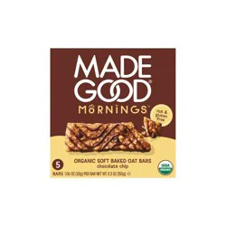 MadeGood Morning Chocolate Chip Bars - 5ct/5.3oz