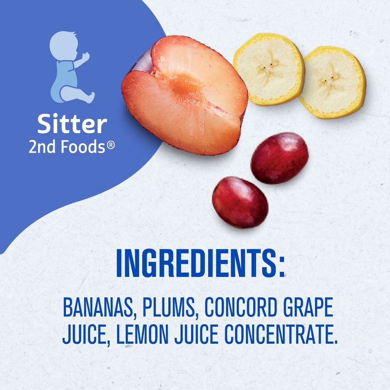 slide 9 of 9, Gerber Non-GMO 2nd Foods Wonderfoods, Banana, Plum & Grape Puree Tub - 8oz/2pk, 2 ct; 8 oz