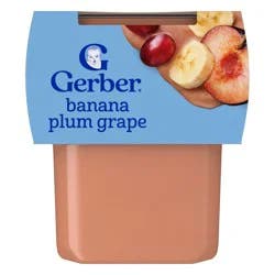 Gerber Non-GMO 2nd Foods Wonderfoods, Banana, Plum & Grape Puree Tub - 8oz/2pk