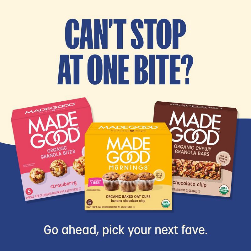 slide 2 of 9, MadeGood Mornings Blueberry Soft Baked Oat Bars - 5.3oz/5ct, 5.3 oz, 5 ct