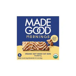MadeGood Mornings Blueberry Soft Baked Oat Bars - 5.3oz/5ct