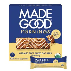MadeGood Mornings Blueberry Soft Baked Oat Bars - 5.3oz/5ct