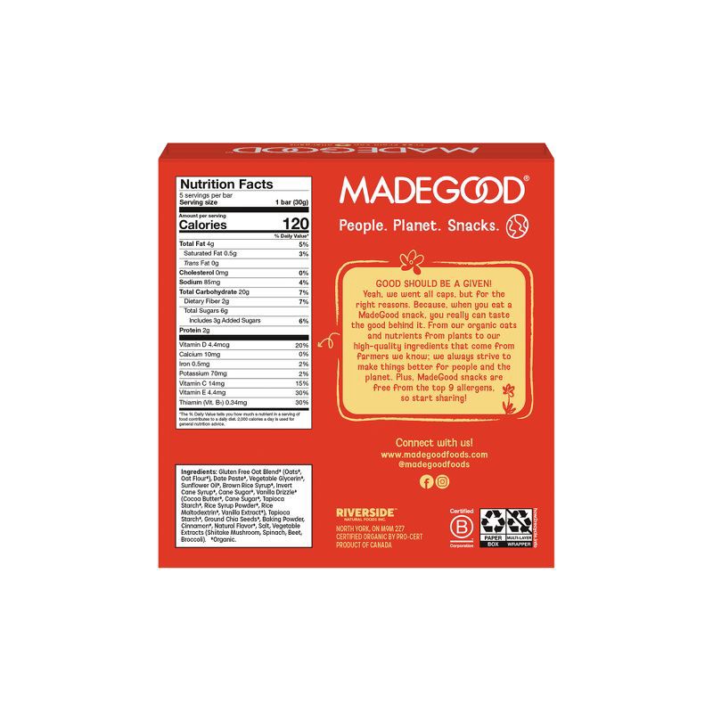 slide 2 of 9, MadeGood Mornings Cinnamon Bun Soft Baked Oat Bars - 5.3oz/5ct, 5.3 oz, 5 ct
