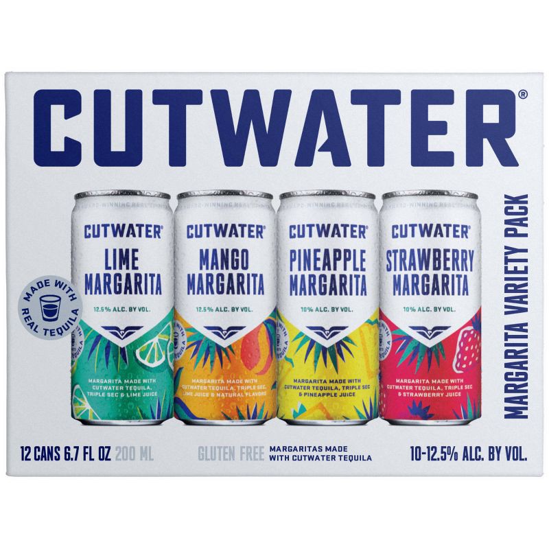 slide 3 of 17, Cutwater Spirits Cutwater Margarita Variety Pack - 12pk/200ml Cans, 12 ct, 200 ml