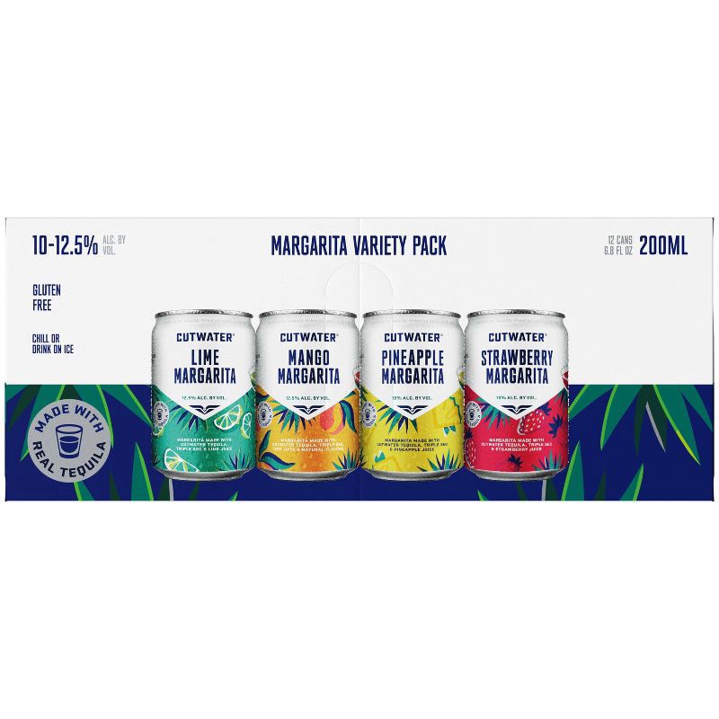 slide 8 of 17, Cutwater Spirits Cutwater Margarita Variety Pack - 12pk/200ml Cans, 12 ct, 200 ml