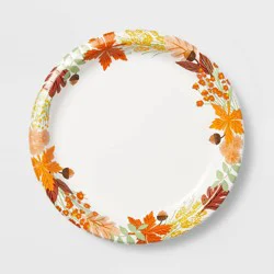 10ct Thanksgiving Leaves Pattern Dinner Plate - Spritz