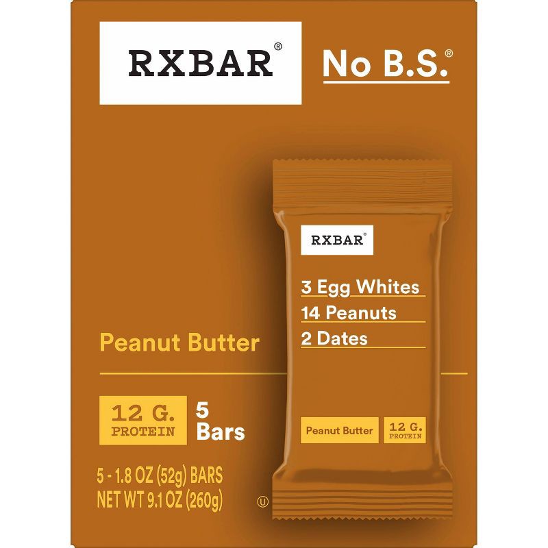 slide 2 of 11, RXBAR Peanut Butter Protein Bars - 5ct/9.1oz, 5 ct, 9.1 oz